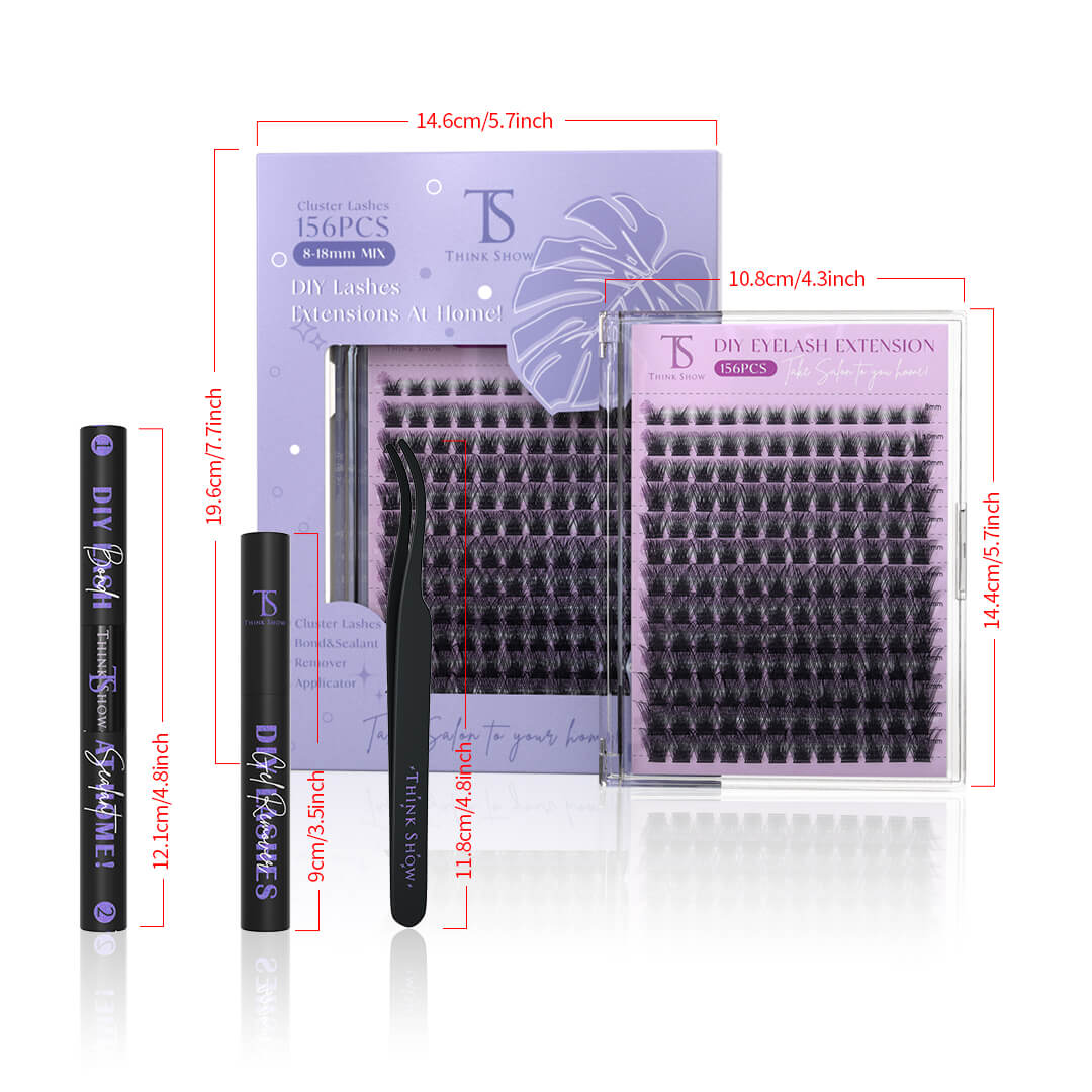 DIY Lashes 8-18mm MIX 156 PCS - All in One Kit
