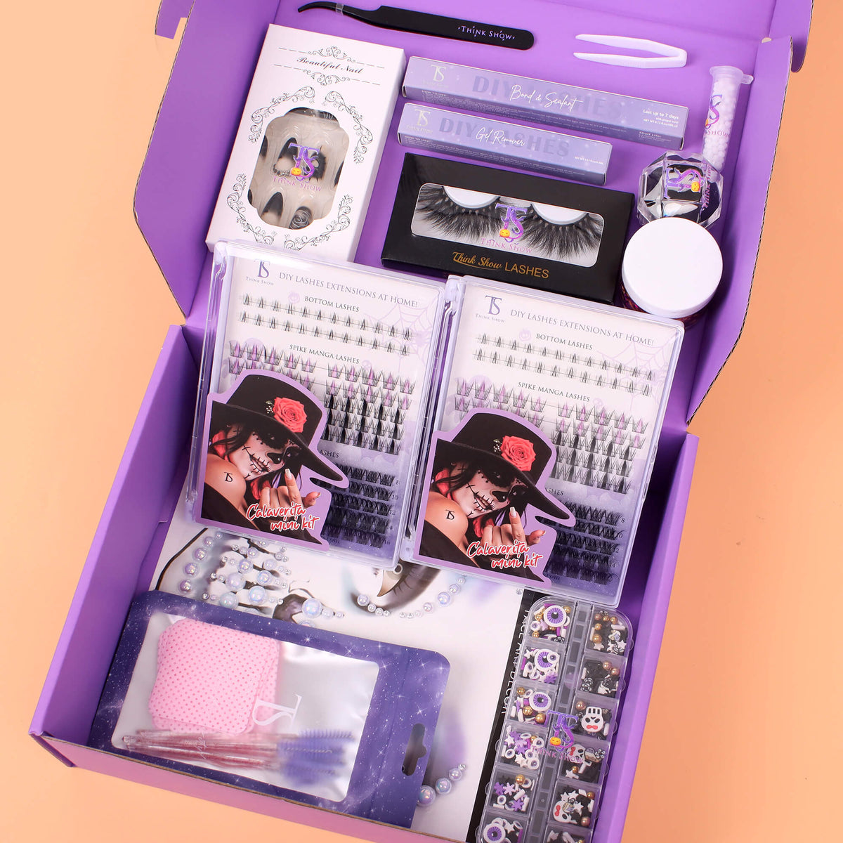 Halloween Bewitch / Calaverita DIY Lashes Nails Mega Kit