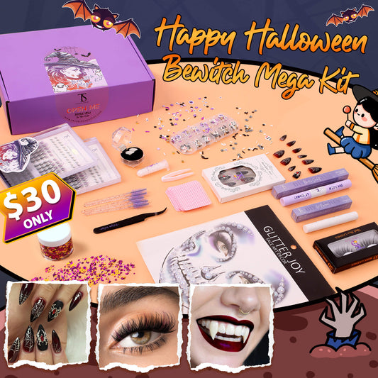 Halloween Bewitch / Calaverita DIY Lashes Nails Mega Kit