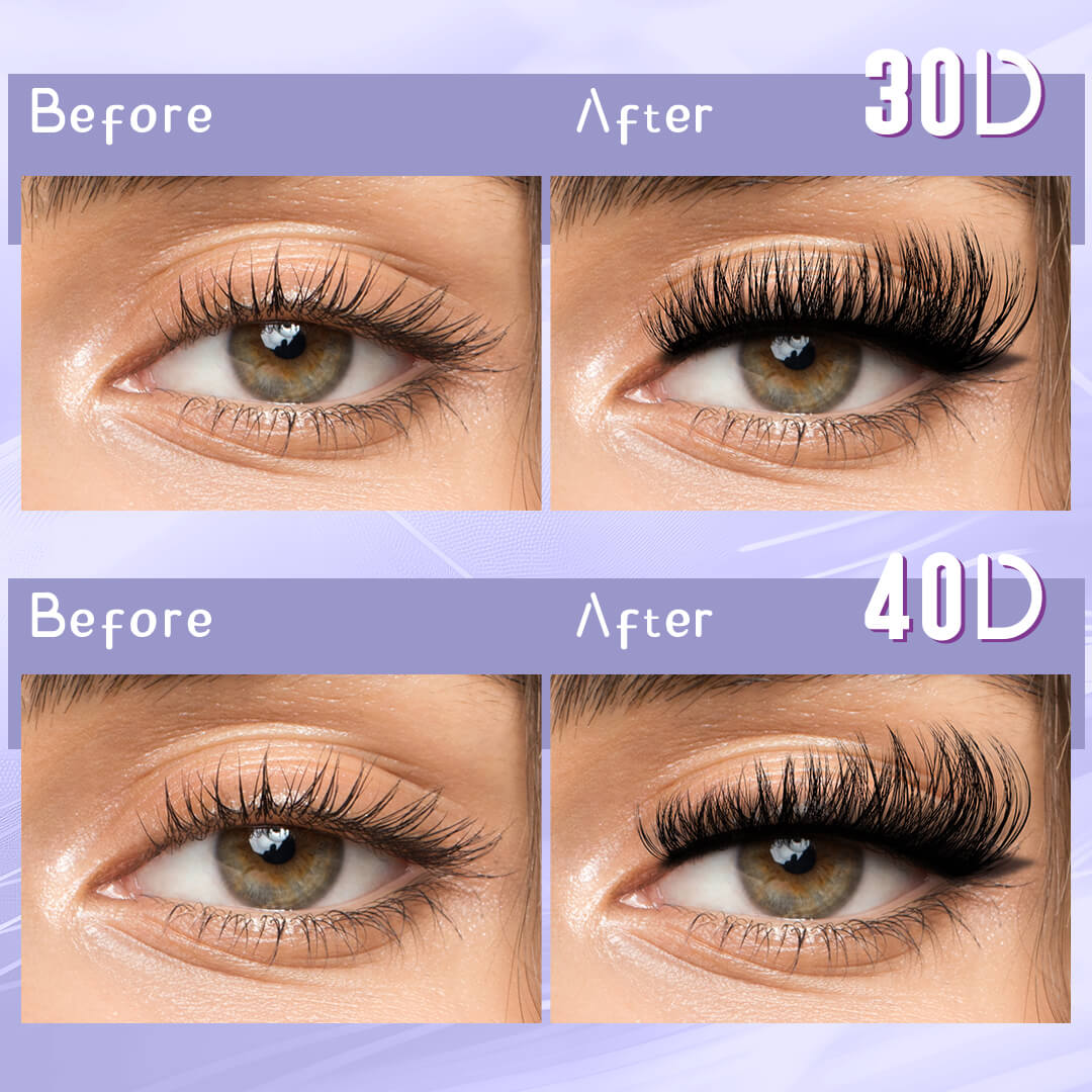 QUEWEL Kit Extension Ciglia, 280 PCS 3D 40 50 Ciglia Finte Soffici - Foto 7
