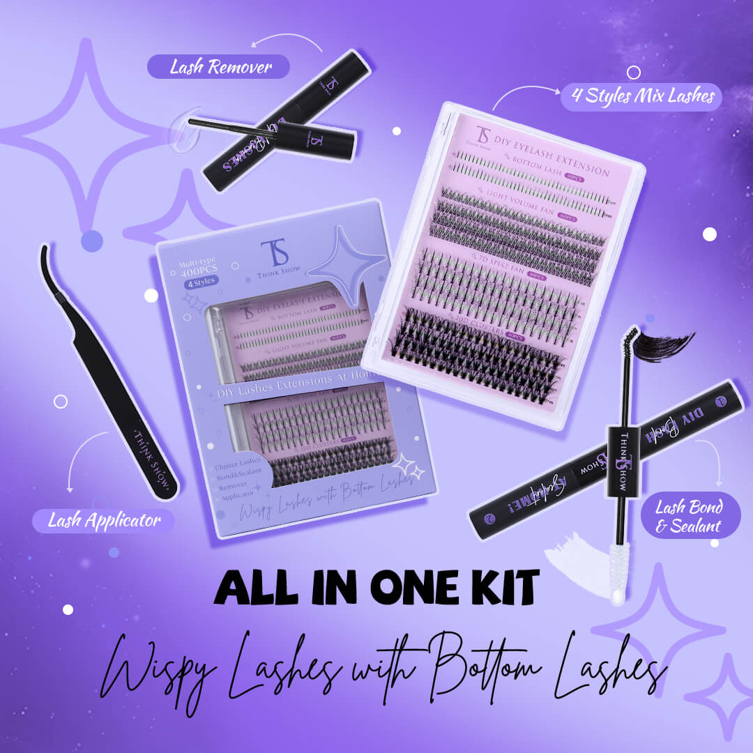 DIY Lashes 4 Styles MIX - All in One Kit - Wispy Look with Bottom Lashes