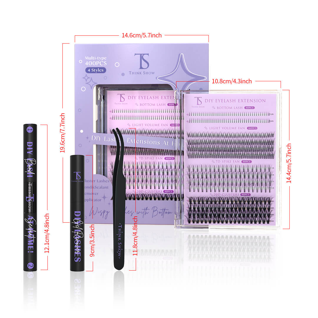 DIY Lashes 4 Styles MIX - All in One Kit - Wispy Look with Bottom Lashes