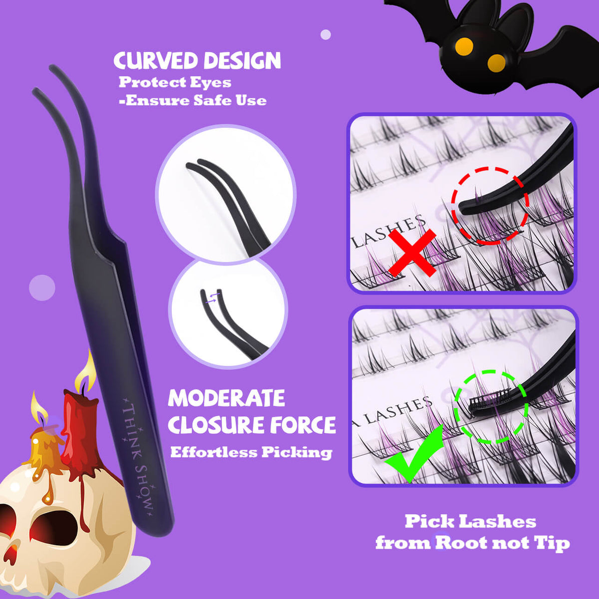 Halloween Bewitch / Calaverita DIY Lashes Nails Mega Kit