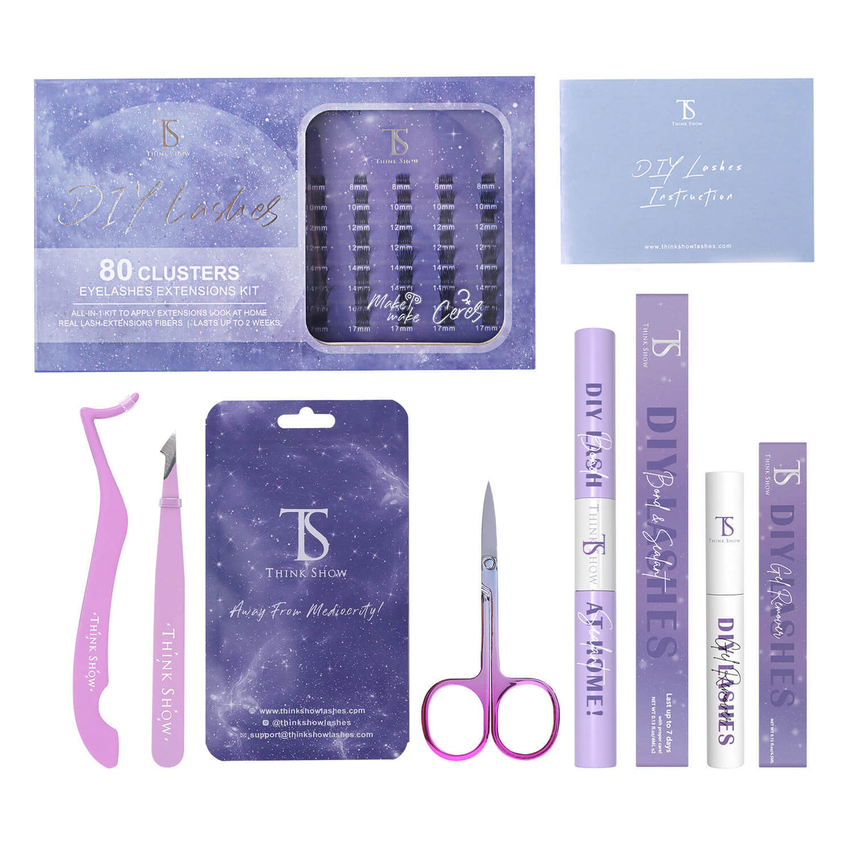 DIY Your Lashes Extensions At Home! Ceres & Makemake MIX Kit (80 Clusters)