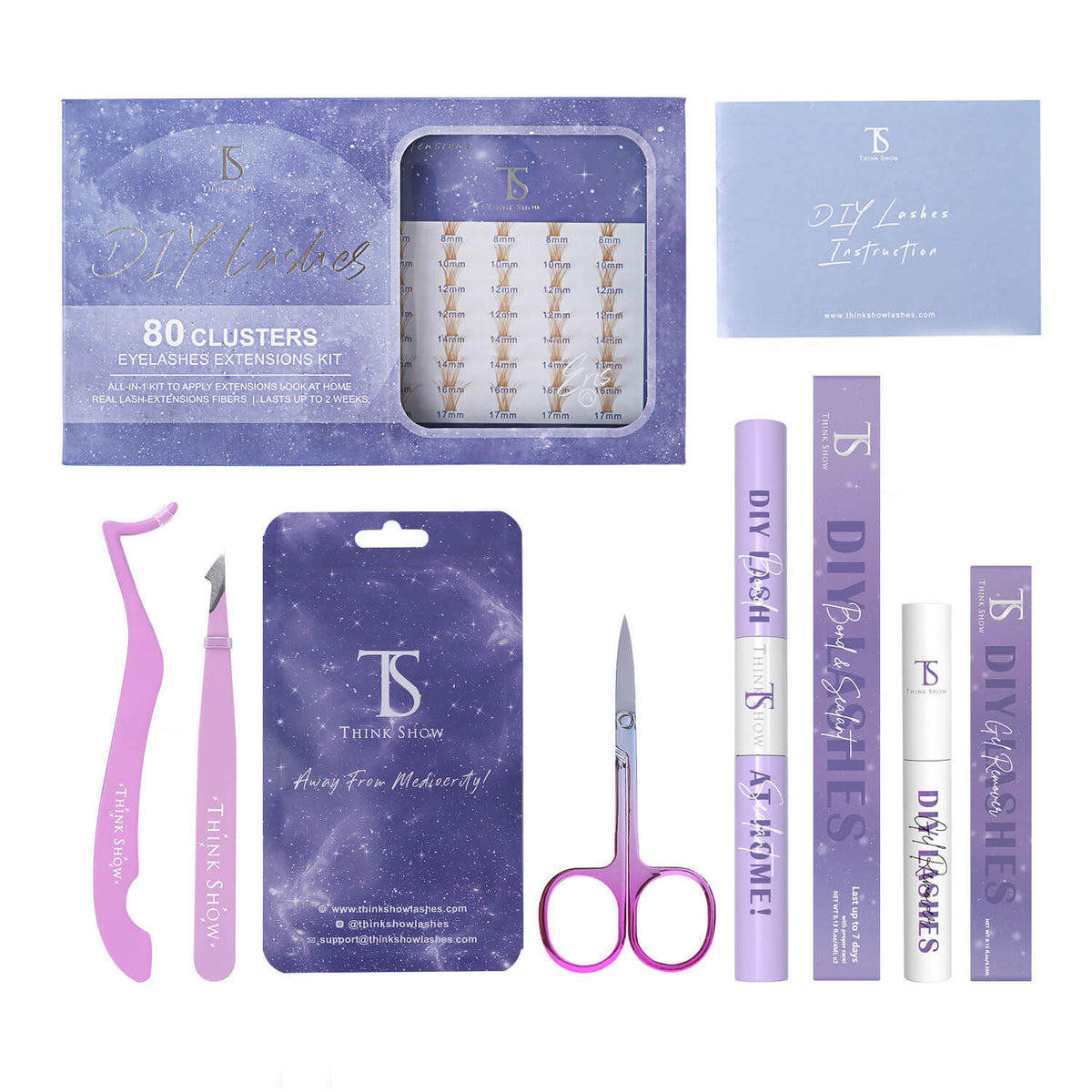 DIY Your Lashes Extensions At Home! Eris Kit (80 Clusters)