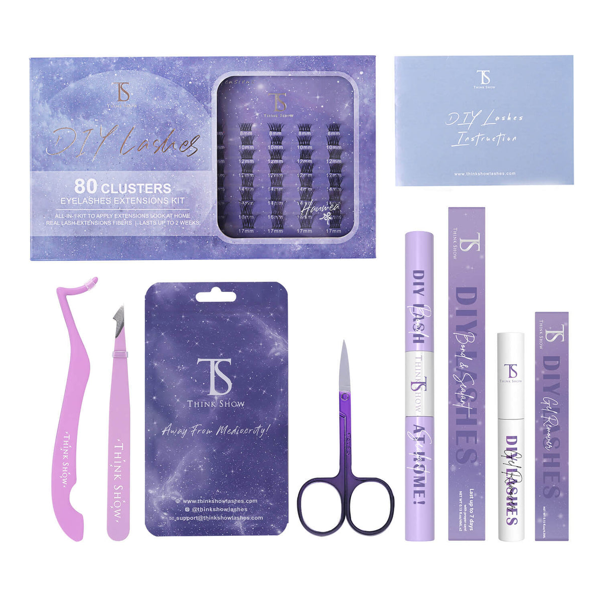 DIY Your Lashes Extensions At Home! Haumea Kit (80 Clusters)