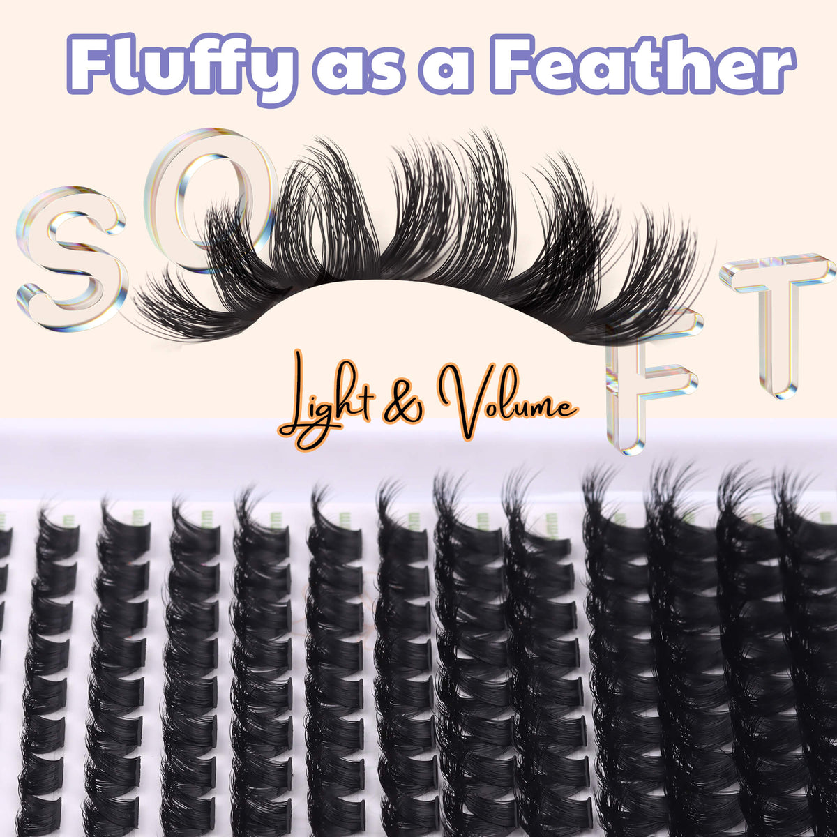 DIY Lashes 3D Fluffy Look 8-18mm 168 PCS - All in One Kit (F08C)