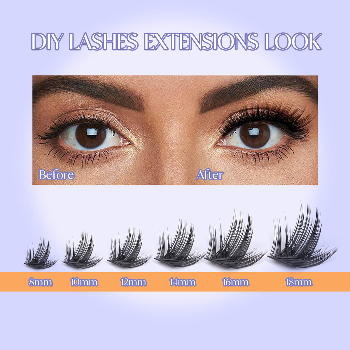 DIY Lashes Extensions Look 8-18mm 168 PCS - All in One Kit (F11C)