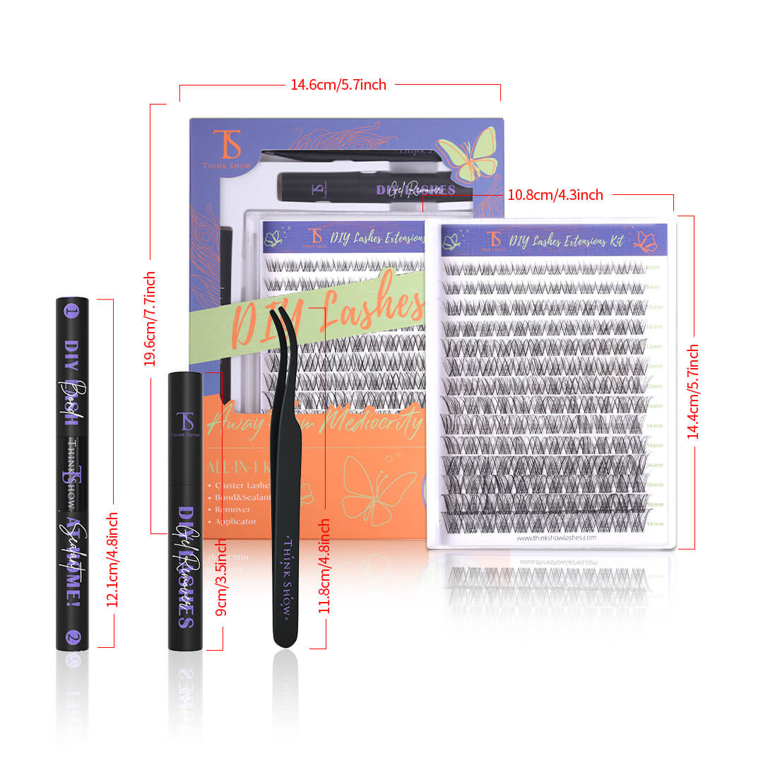 DIY Lashes Natural Look with Invisible Band 168PCS - All in One Kit