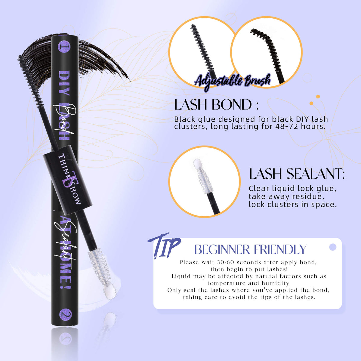 DIY Lashes 3D Fluffy Look 8-18mm 168 PCS - All in One Kit (F08C)